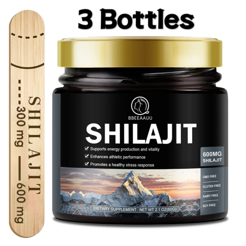 60 g de resina de shilajit 100 % pura del Himalaya, suplemento mineral original para la salud, sin OGM, para la memoria, el cerebro, la energía cognitiva y la salud