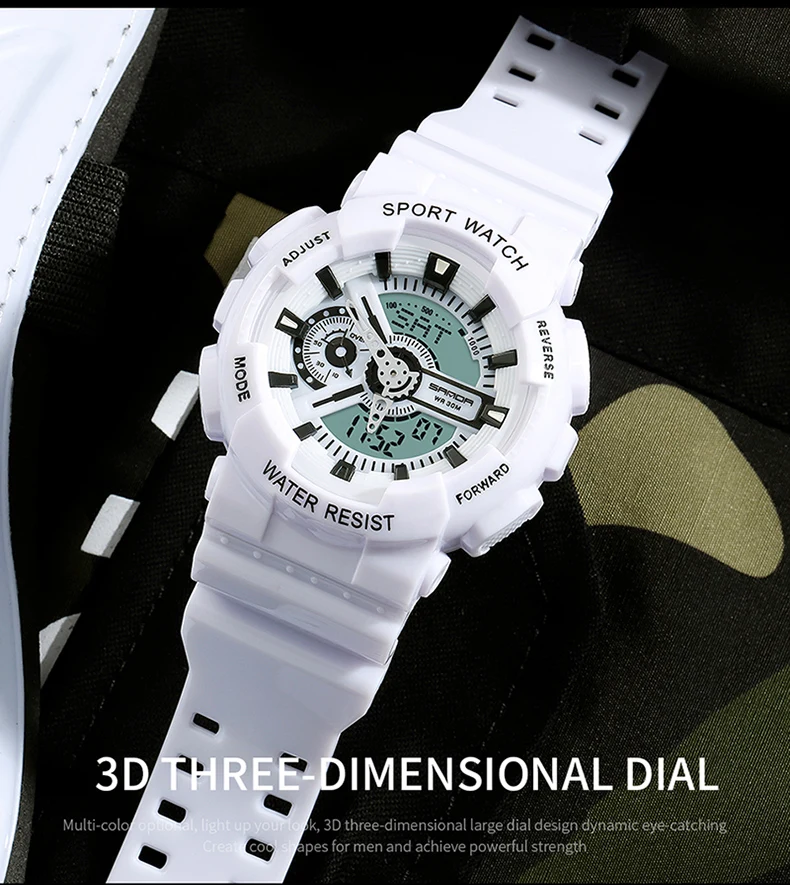 Sanda New Style Korea Edition Youth Night Light Electronic Movement Fashion Fashion Student Watch