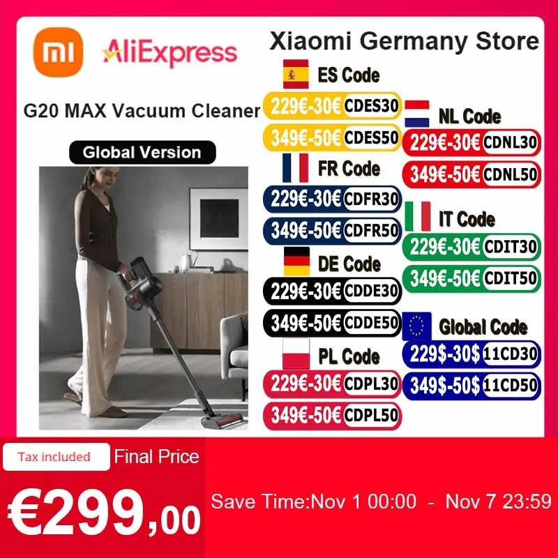 XiaomiVacuumCleanerG20MAXHighdefinitionLEDdisplayDedicatedpet
