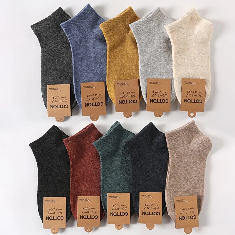 Men's Cotton Socks Hot Selling Low Tube Solid Color Breathable Comfortable Simple Fashion Gifts Male Ankle Sock