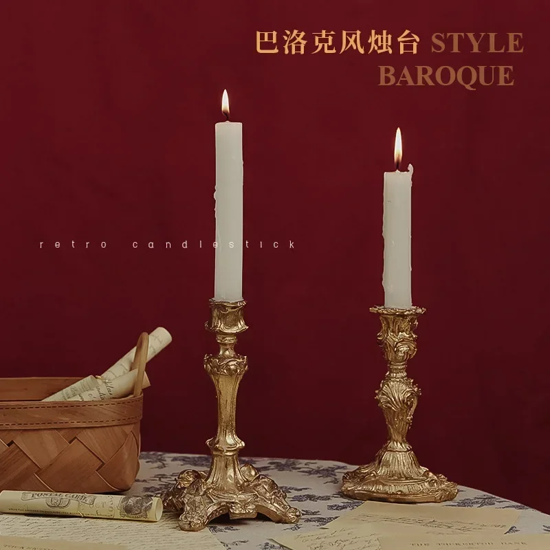 European Retro Candle Holder Baroque Candlesticks Vintage Candle