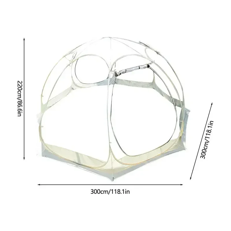 Tenda de acampamento transparente, Star Dome Tent, tendas esféricas portáteis, 360 graus janela panorâmica, sala de sol ao ar livre, 4-8 Pessoa