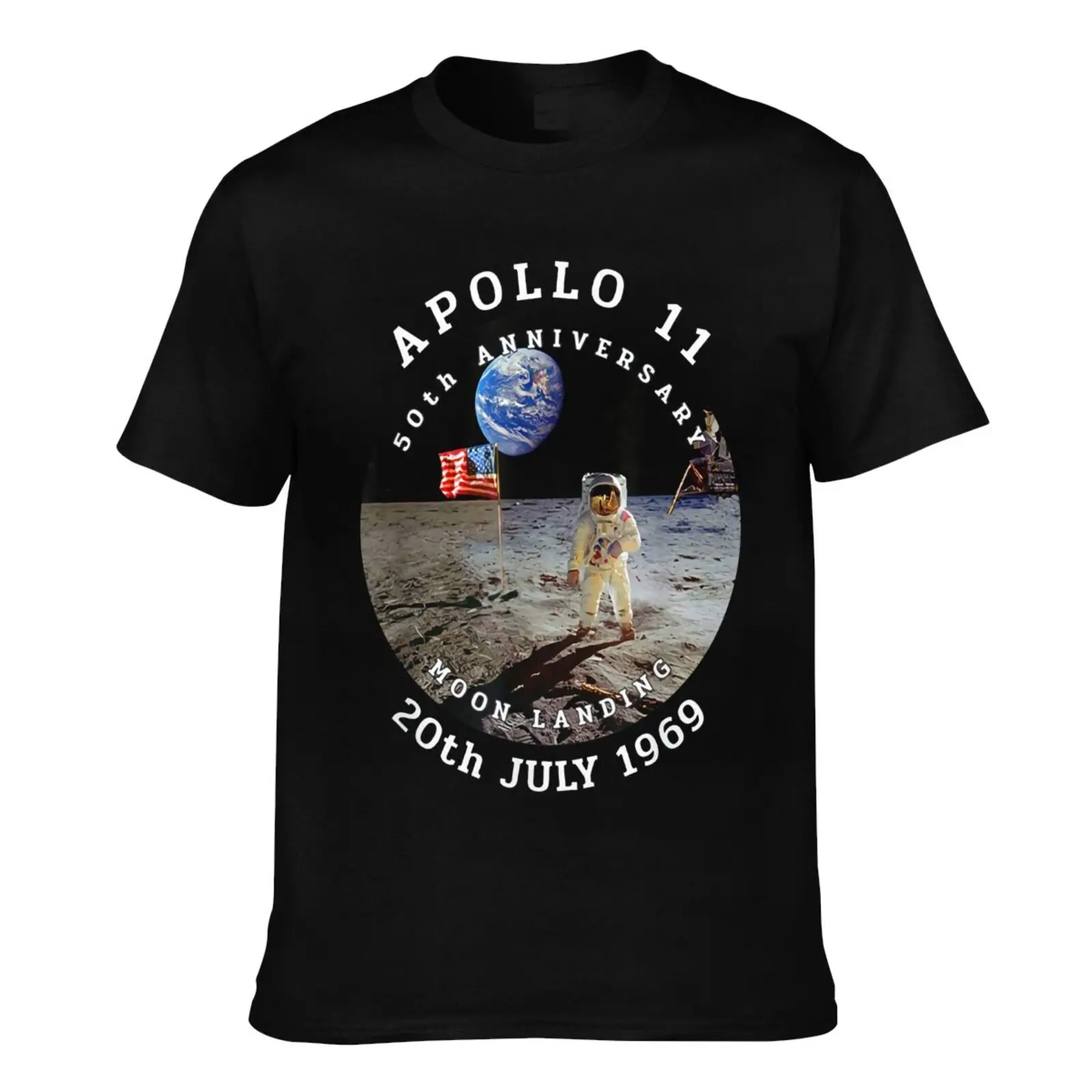 Бесплатная доставка Apollo 11 50-я годовщина Луны Мужская одежда винтажная футболка