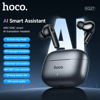 HOCO EQ27 ANC Riduzione del rumore Smart AI Traduzione Auricolare Bluetooth 5.4 ENC Telefonata Auricolari wireless In Ear Cuffie Hifi
