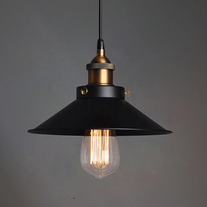 

ZK50 Retro UFO Chandelier Warehouse Bar Personality Black Dress Iron Creative Single Head Lamp Lighting