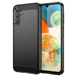 Sleek Carbon Fiber Texture TPU Protective Phone Case - Galaxy A27 (Black)