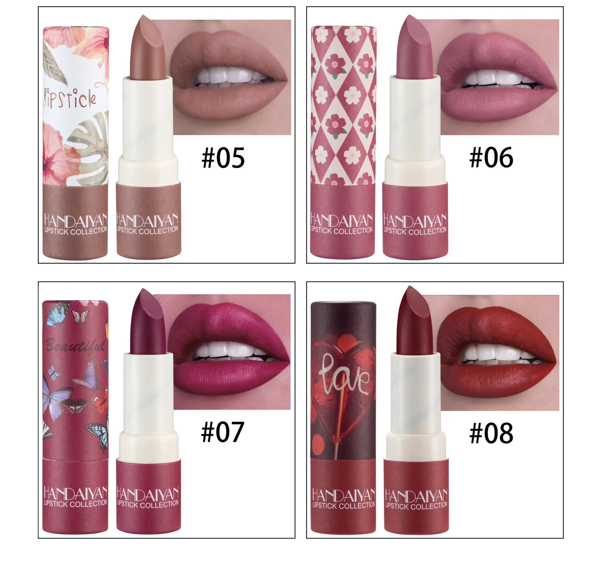 Description Picture 6 of itemLipstick Velvet Matte New Nude Moisturizing Tint Lip Balm Cream Pigment 8-color Luxury Lip Makeup Waterproof Cosmetic