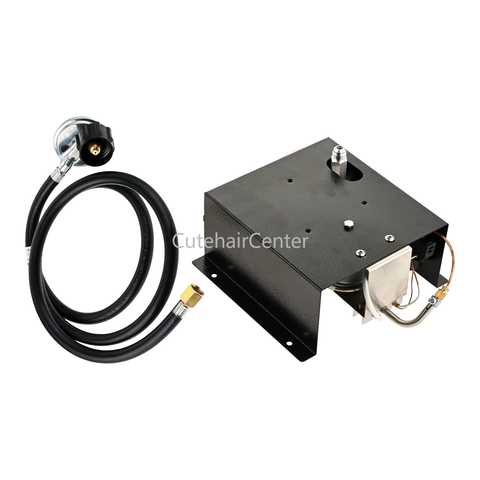 4 Bolts Propane Burner with Regulator Valve Assembly Kit 5 Feet Low Pressure Hose QCC Female Connector 3/8" Swivel Female Exit