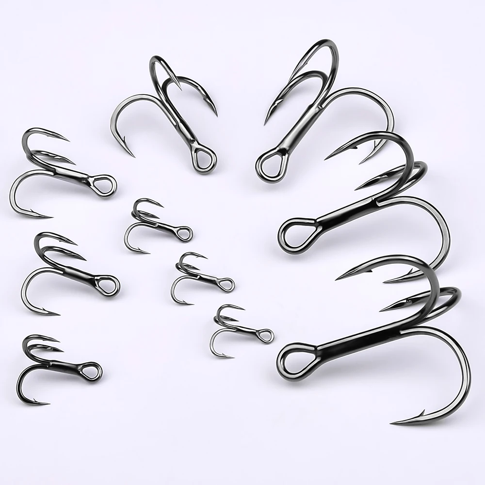 20pcs High Carbon Treble Hooks - Super Sharp, Solid Size 1#-14# Triple Barbed Steel Fishing Lure - Jigging Fishing Hook 6