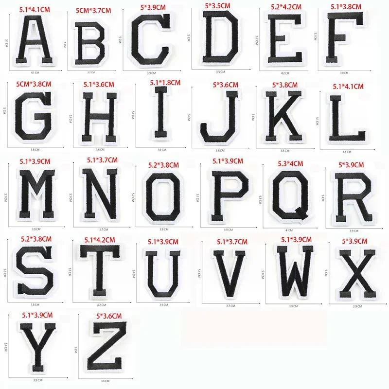 26 PCS Colorful Alphabet Embroidered Iron-On Letter Patches - Fabric Applique Sewing Supplies