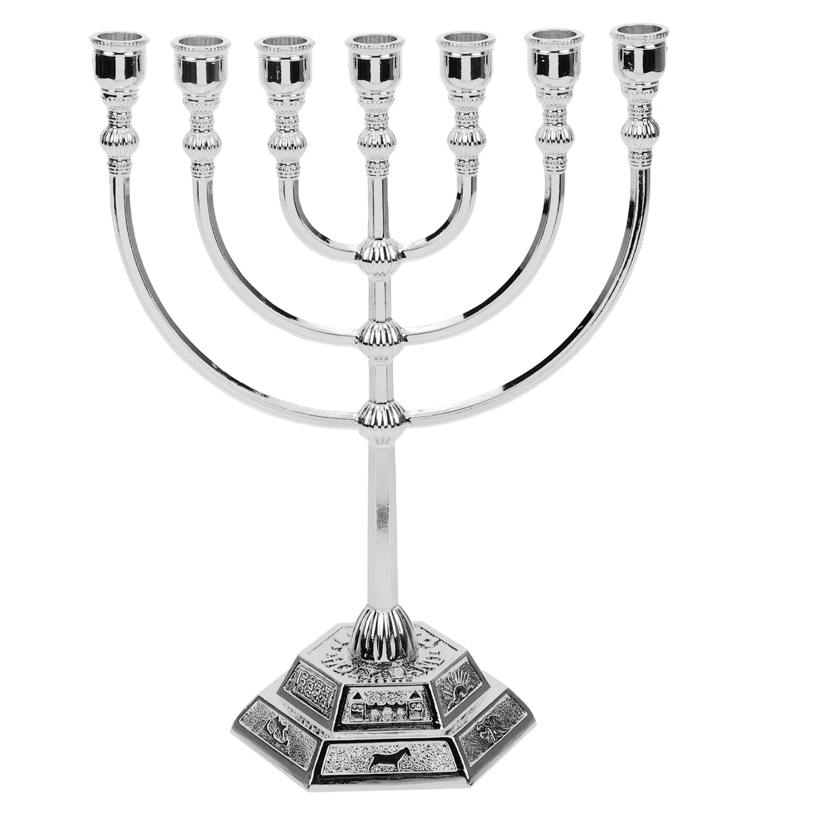 

Classic Jewish Menorah Branch Candle Holder Israel Jerusalem Temple Candlestick Candelabrum Retro Candle Stand Home Decoration