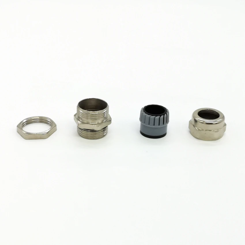 5pcs Cable Gland M10X1 M12x1.5 for 3-3.6mm Cable Zinc Alloy Nickel Plated Connector