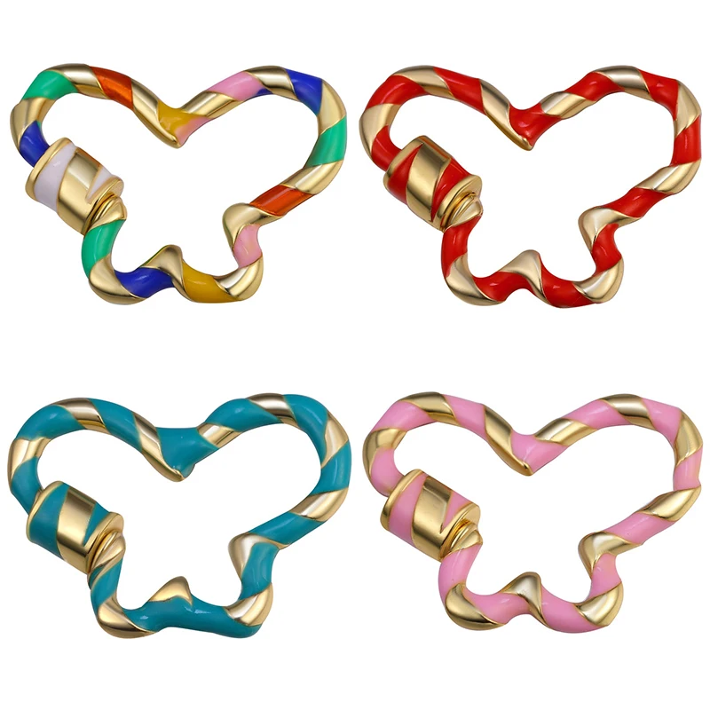 

New Creative Spiral Fasteners Accessories Supplies Punk Jewelry Making Copper Screw Clasps Carabiner for Bracelets Accessories