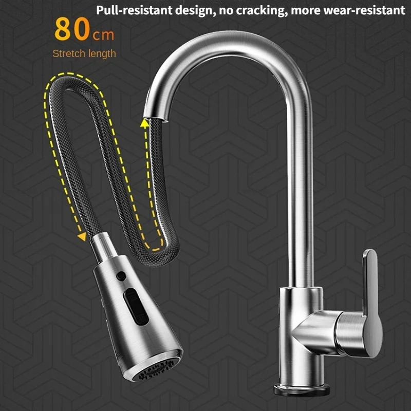 Pull kitchen faucet cold and hot water dual purpose splash proof faucet  fast heating household wash basin faucet - AliExpress