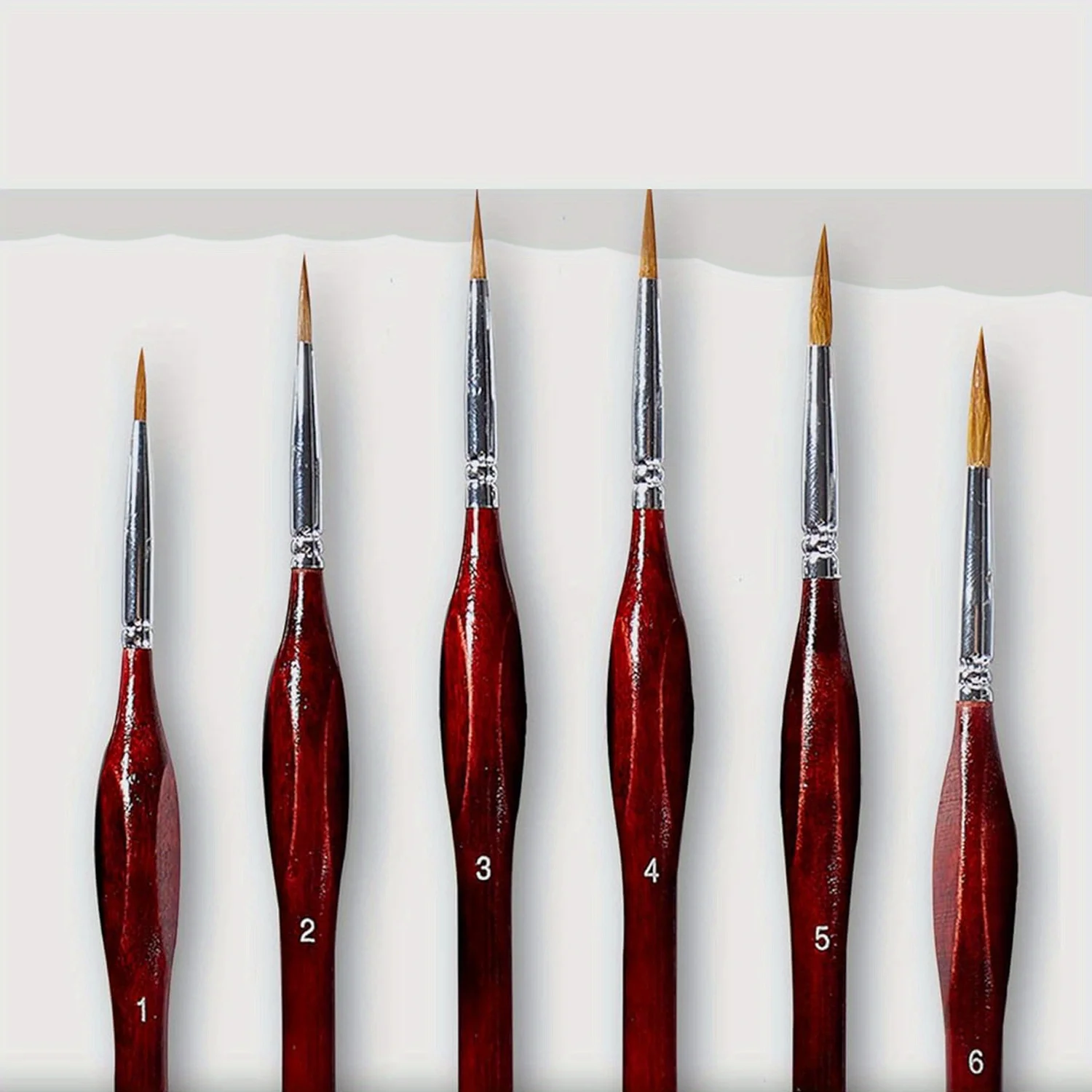 6pcs 디테일 드로잉 펜, 전문 미니어처 페인팅 아트 세트, 수채화 유화, 모델, 암석 채색에 적합
