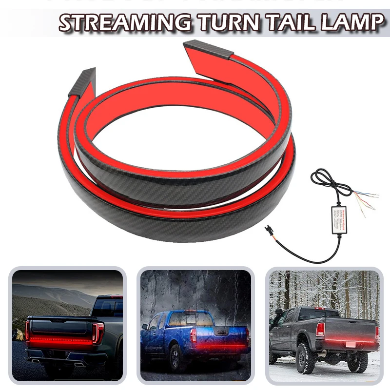 

1pc Carbon Fiber LED Car Tail Brake Light 12V-24V High Quality Silicone Seven Colors Automobile Red Signal Lamp