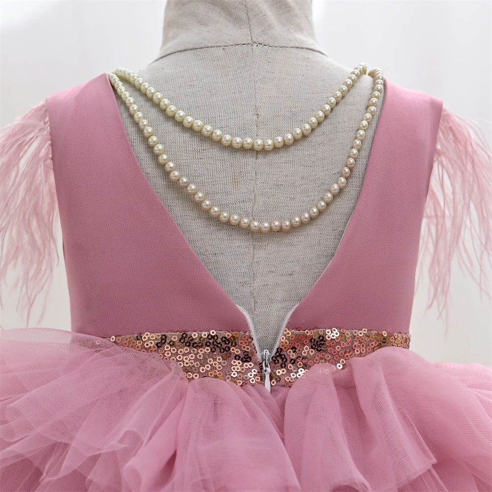 Girls Dress Princess Costume Kids Clothes Tiered Layers Tulle Dress for Children