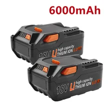  2Packs R840087 18V 6.0Ah Lithium Battery Replacement for RIDGID 18V R840083, R840085,AC840085,Series Cordless Power Tool 