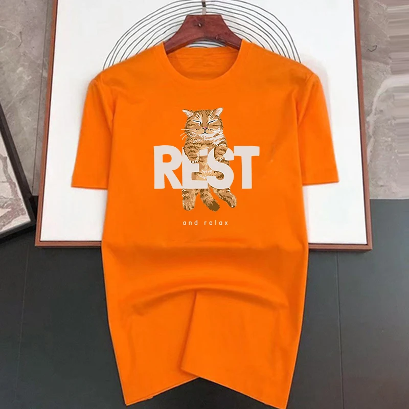 T-shirt homme imprimé chat - haut décontracté pour l'été_voghion.com