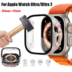 Glass+Case for Apple Watch Ultra 2 49mm Smartwatch Case Screen Protector Bumper Tempered Protective Cover for iwatch Ultra 49mm