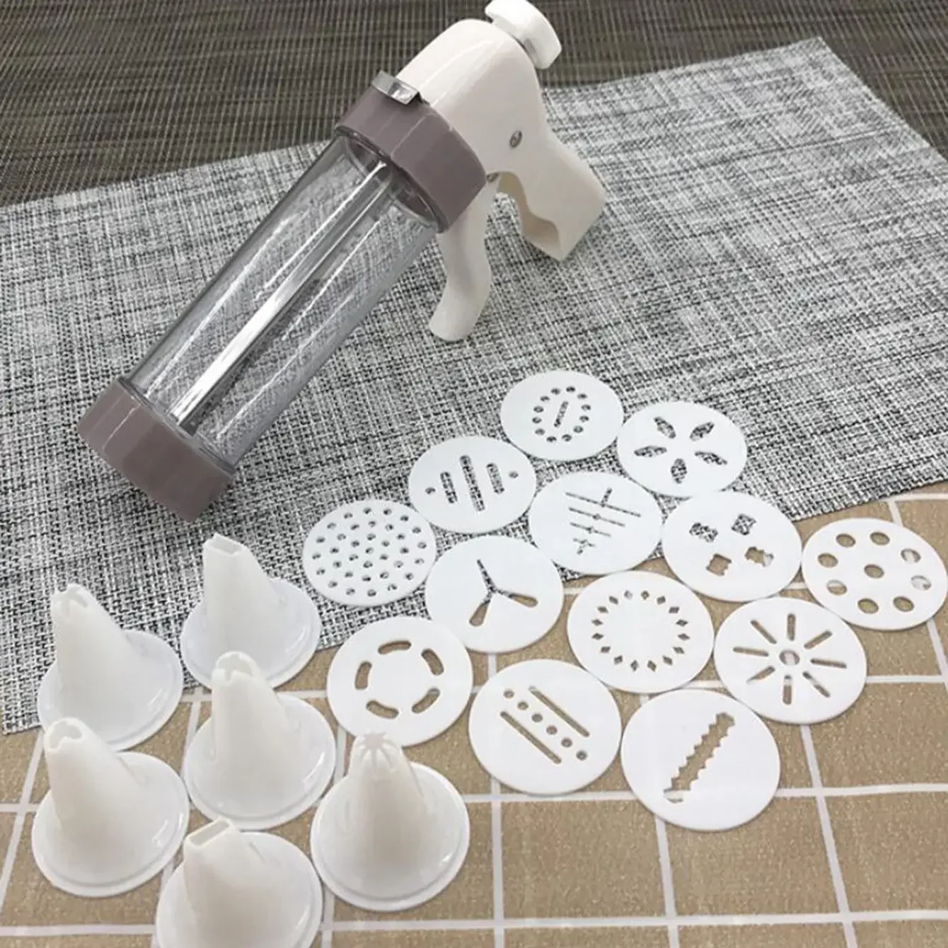 Cake Cream Decorating Gun Set Cookie Biscuit Pastry Syringe Stainless Steel Nozzle Squeezer Extruder Baking Tools 1pc cake decorating tip set,baking supplies,cake icing nozzles,baking nozzle set,cake decorating nozzle set