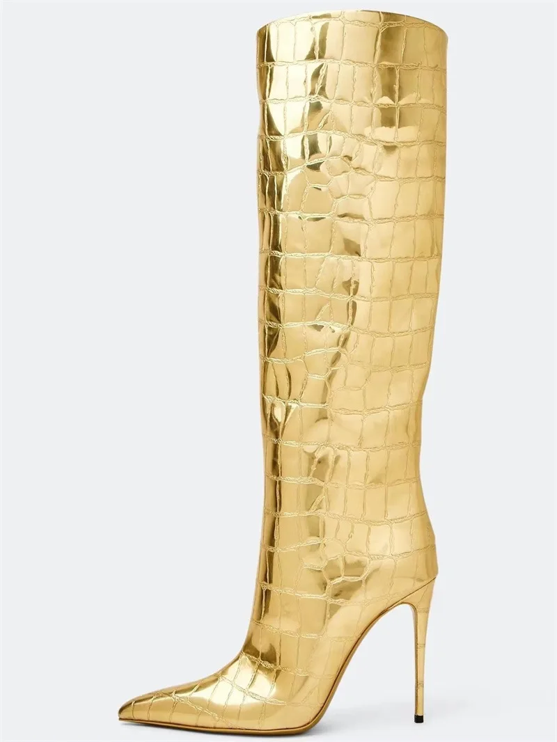 

Модные облегающие сапоги Leopad с принтом зебры, женские сапоги до бедра с острым носком, женские сапоги без застежки