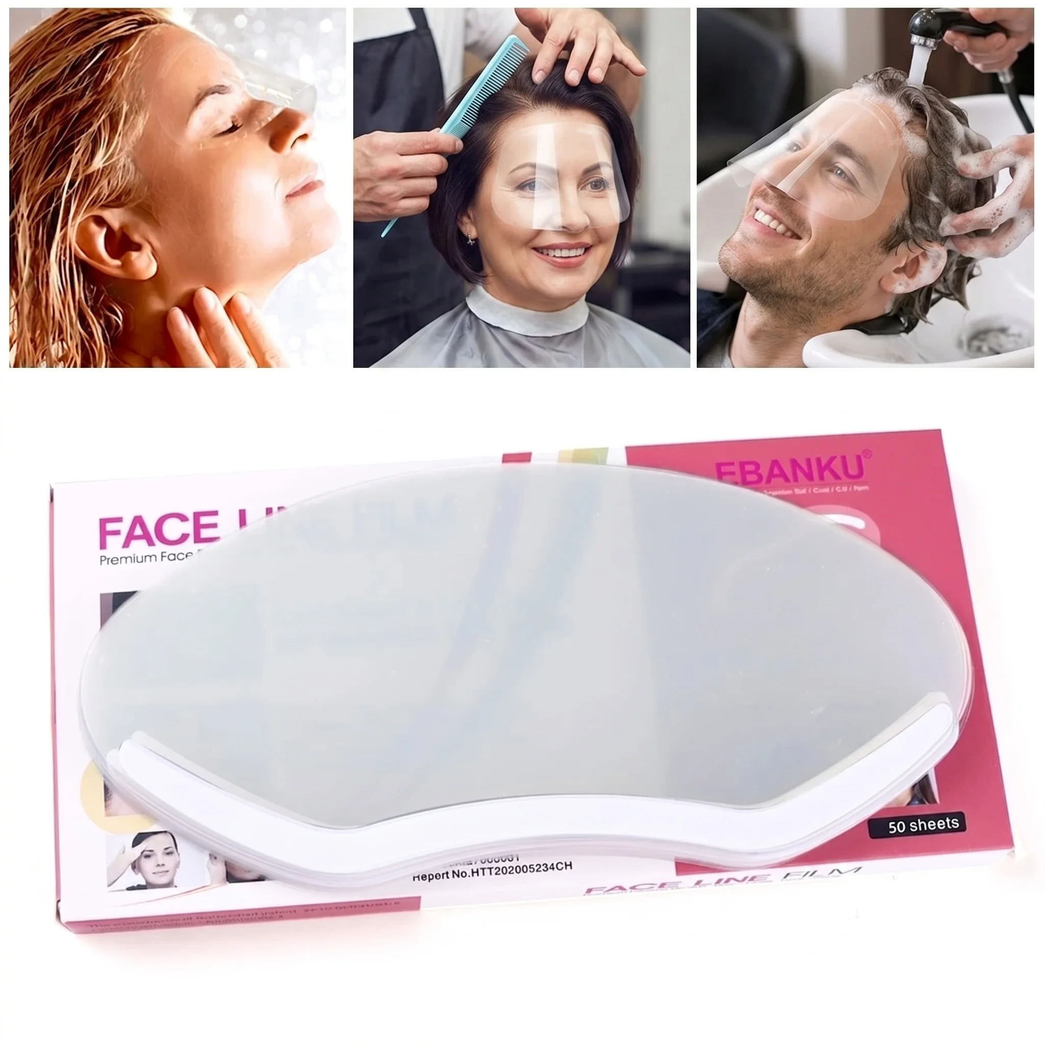 Lot de 50 lunettes de protection anti-buée pour coiffure et maquillage, emballage individuel.