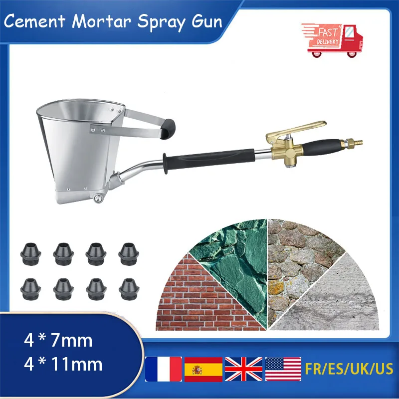 Cement Mortar Spray Gun for Painting Walls and Ceiling, Plaster Hopper Sprayer, Wall Mortar Spraying Machine, EU Stock