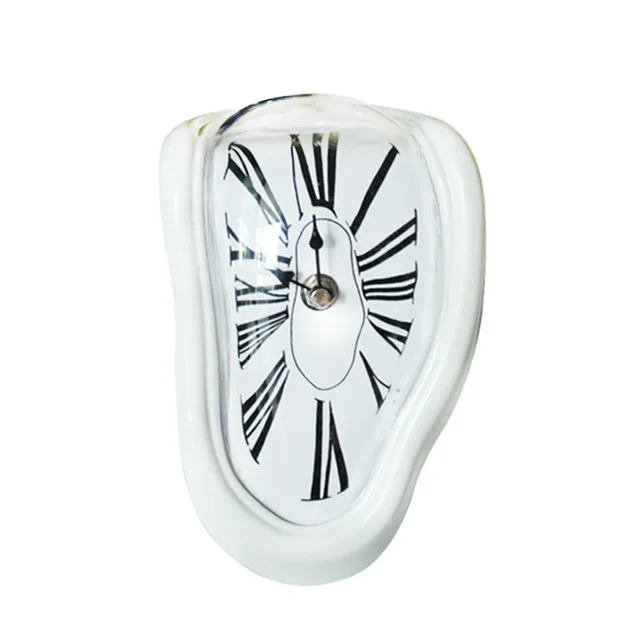 Vintage Twisted Wall Clock in Surrealist Style for Creative Living Room Decor