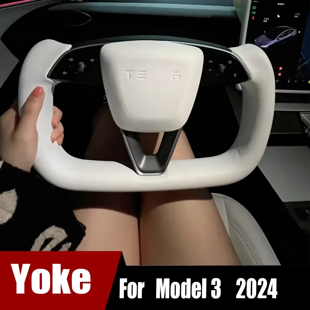 Tesla model 3 ヨークステアリング テスラ モデルY モデル3 ヨーク ハンドル PVCレザー カーボン