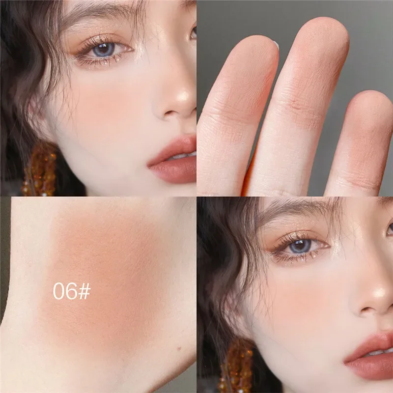 6 Colors Blush Makeup Palette Natural Peach Pink Cheek Tint Waterproof Long Lasting Face Rouge Powder Cosmetic Brighten Skin powder blusher,blush powder,blush plate,facial blusher