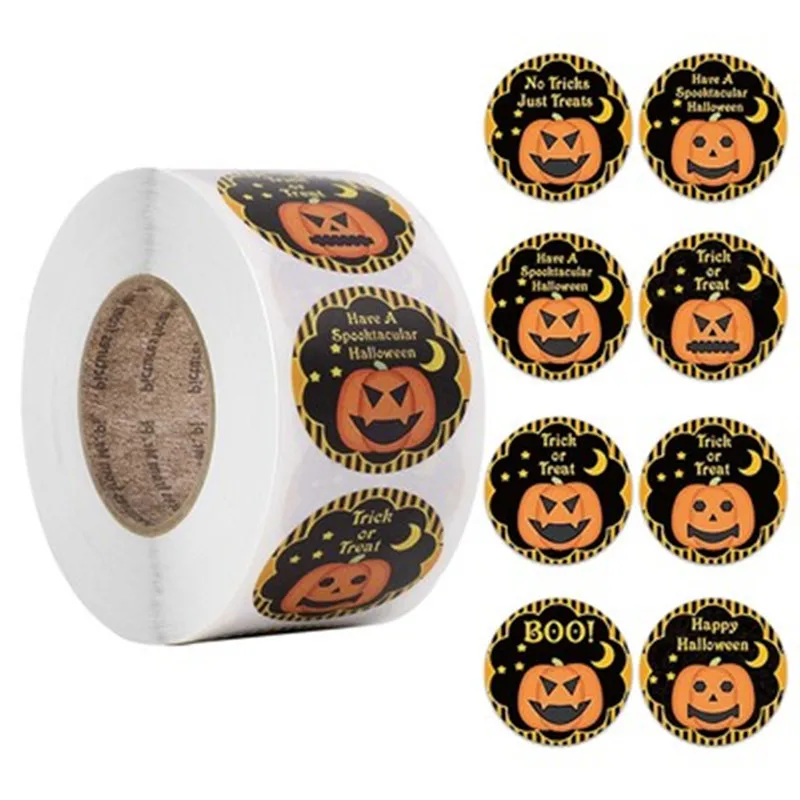 

500pcs Halloween Sticker Sealing Label Stickers Adhesive Sticker For Gifts Handmade Envelope DIY Stationery Stickers 2021