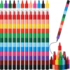 8 Pcs Stackable Crayons Stacking Buildable Crayons Colorful Stackable Crayons Party Favors DIY Rainbow Pencils, 12 Colors 1