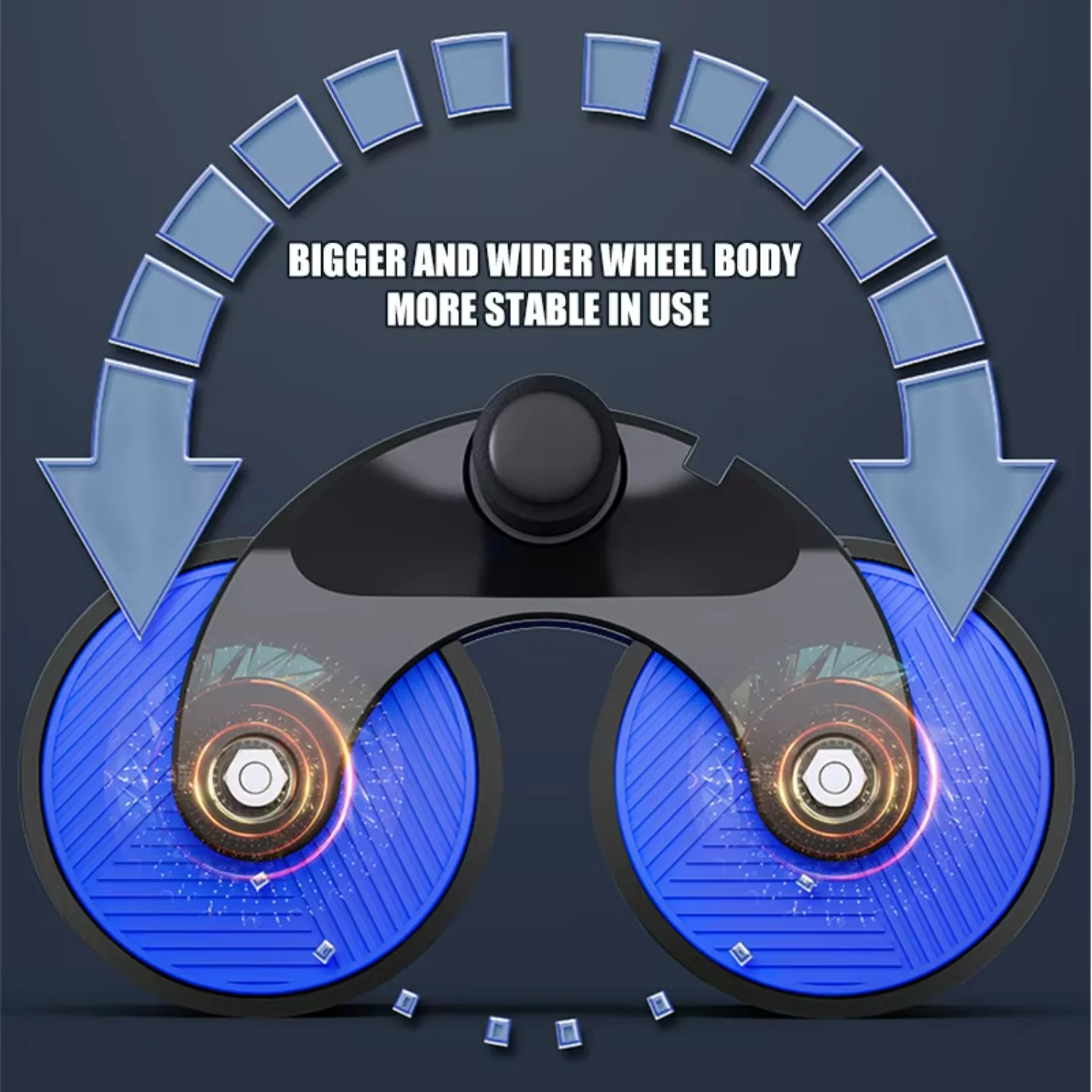 AB Wheel Roller Automatic Rebound Widened Double Wheel AB Slide Auto Brake Abdominal Muscle Workout Quiet Gym Equipment