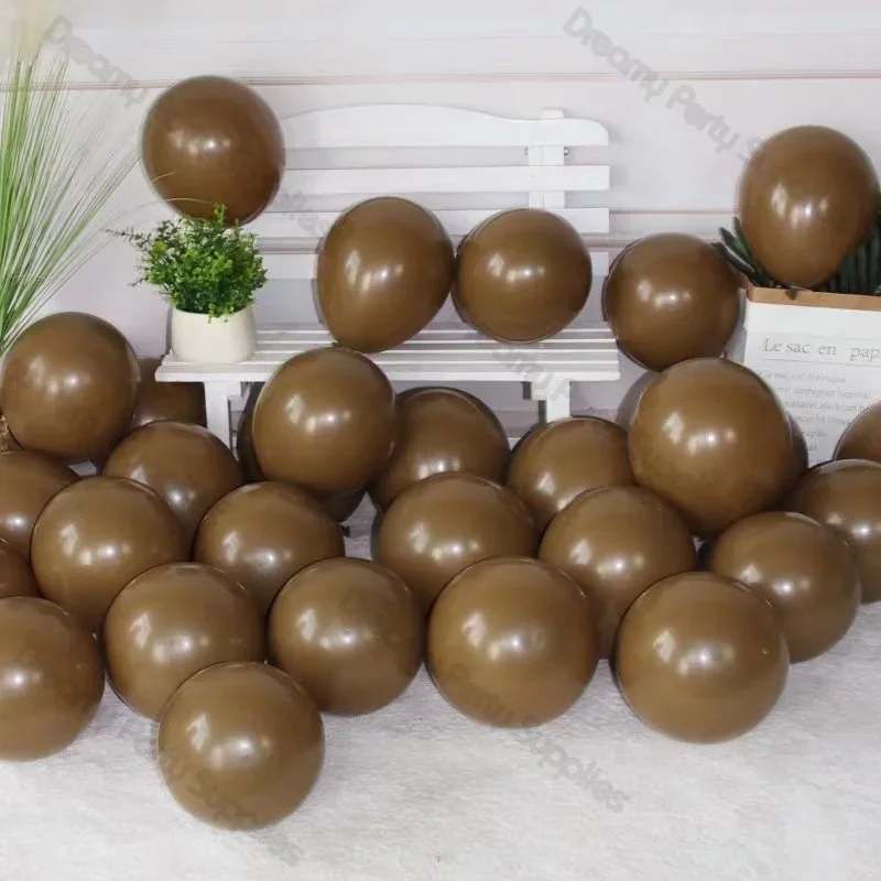 Palloncini Marroni E Oro 62 Pezzi - Per Feste, Compleanni, Matrimoni, Con Nastro, Lattice - Foto 10