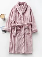 Women Winter Extra Long Warm Flannel Bathrobe Men Hooded Plaid Plus Size Coral Fleece Kimono Robes Long Sleeve Bath Robe Pijamas 5