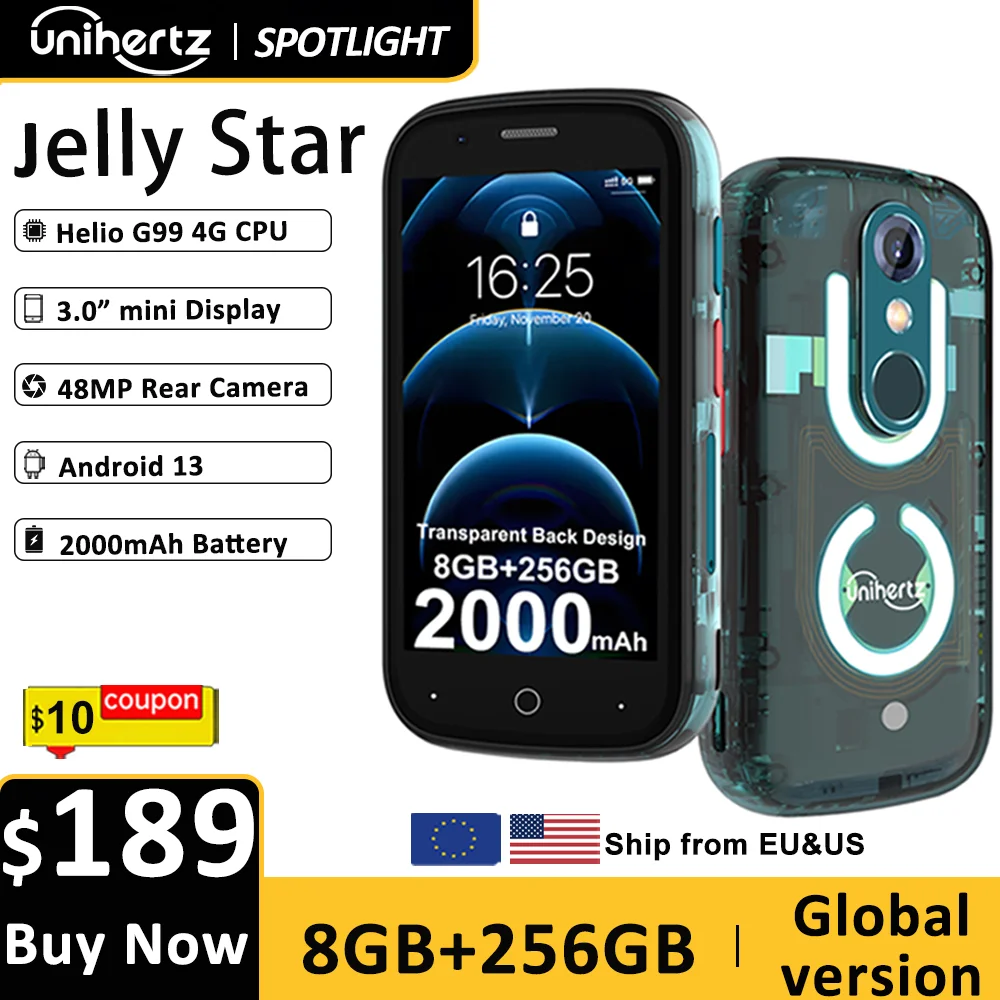 Unihertz Jelly Star Mini Smartphone Android 13 8GB 256GB Led Light