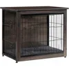 Dog Crate Furniture with Cushion, Wooden Crate with Double Doors, Dog Kennel Indoor for Small/Medium/Large Dog 1