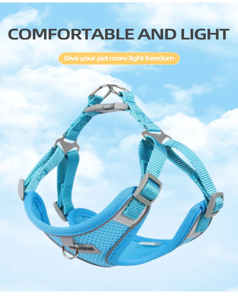 Reflective Dog Harness And Leash Set For Small And Medium Dogs_voghion.com