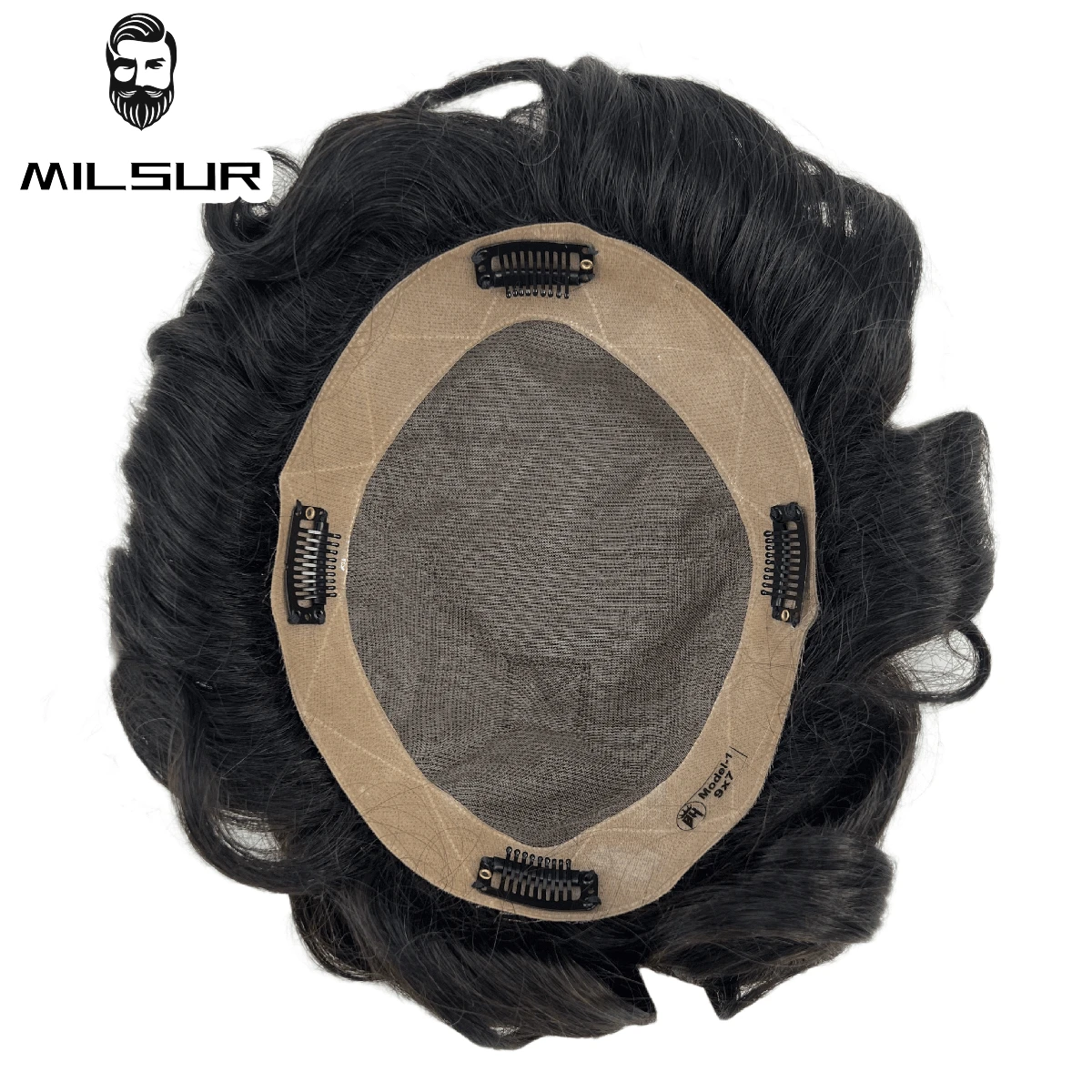 Clip-On Men's Hair System Mono Base Male Wigs 130% Density Durable Human Hair Prosthesis Natural Toupee For Men human hair toupee