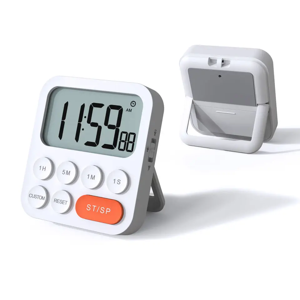 1PC LCD Digital Timer 12/24H Format Time Display Home Magnetic Kitchen ...