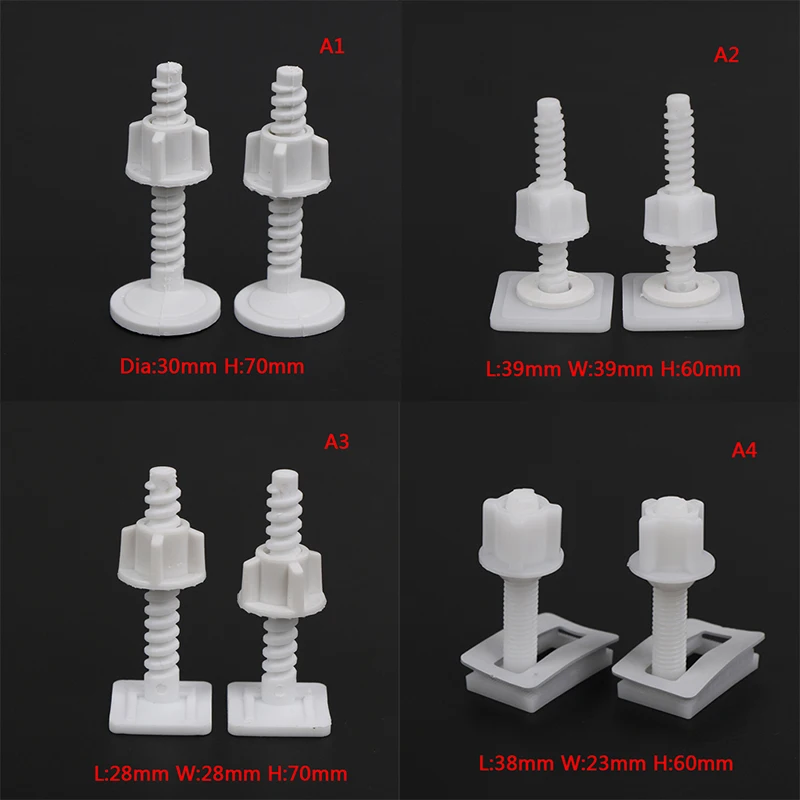 Toilet Seat Hinge Bolts 4x Replacement Screws Fixing Fitting Kit Repair Tools