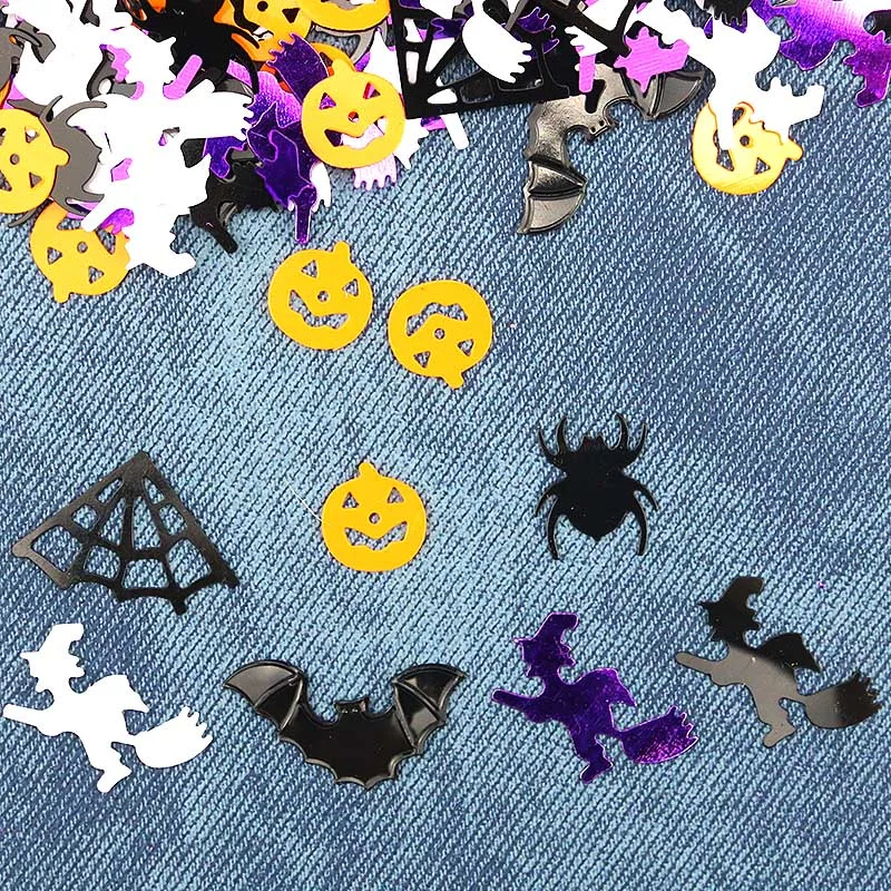 (30g/bag)Halloween Series Pumpkin Spider Monster Sequins Glitter PVC Material Party Decoration Festive Decor Elements