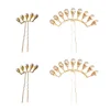 4 Pcs Pearl Hairpin Chinese Style Headdress Rhinestone Vintage Retro Hair Accessories 5 9 Rows Pearls Easy Hold Hairstyles 4