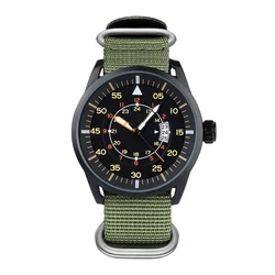 ADDIESDIVE Men's Luminous Quartz Watch with High - Quality Nylon Strap - 5Bar Waterproof Casual Fashion Timepiece (Green)