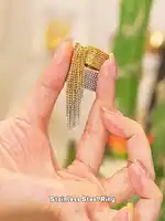 Yhpup массивное кольцо из нержавеющей стали с кисточкой на палец, регулируемое кольцо на палец с покрытием 18 К PVD, высокое качество, очаровательные стильные золотые украшения