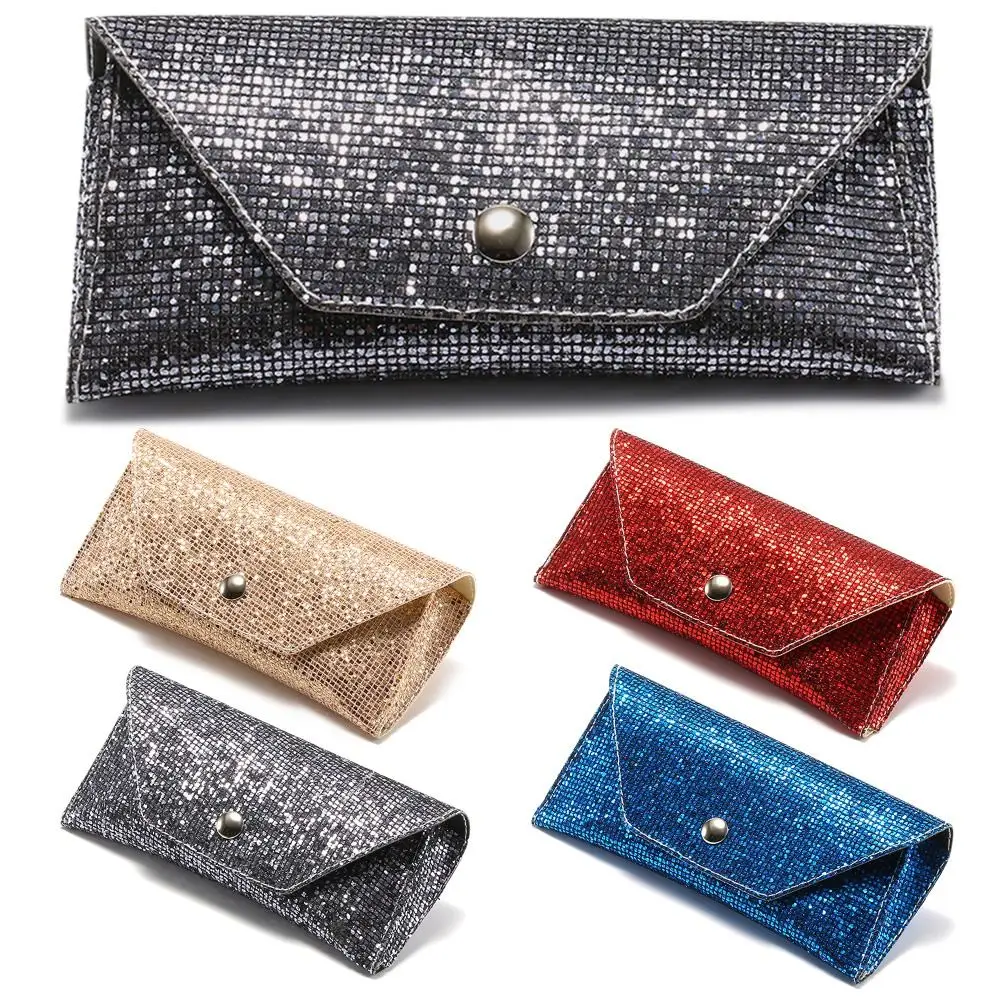 

Convenient Anti Pressure Sequins Leather Spectacle Case Glasses Case Protective Sleeve Sunglasses Storage Box