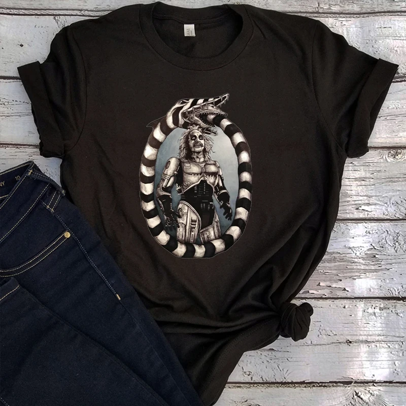 

Vintage Beetlejuice Harajuku Tees Women Clothing Beetlejuice T Shirt Goth Tops Beetlejuice Goth T-shirts for Women Graphic T