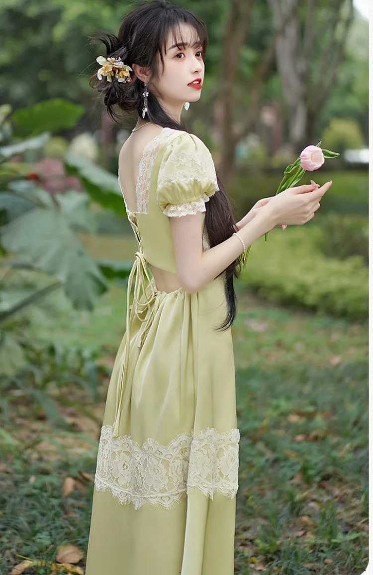 fairy dress ladies Flutter Lilac / 4XL which can be loosened to create an alluring low back style Aurora's Green Fairy Dress Green