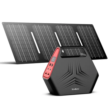 SinKeu 100W Portable Power Station Camping Charger Solar Generator with 40W Solar Panel Foldable for Home Outdoor Emergency RV 1